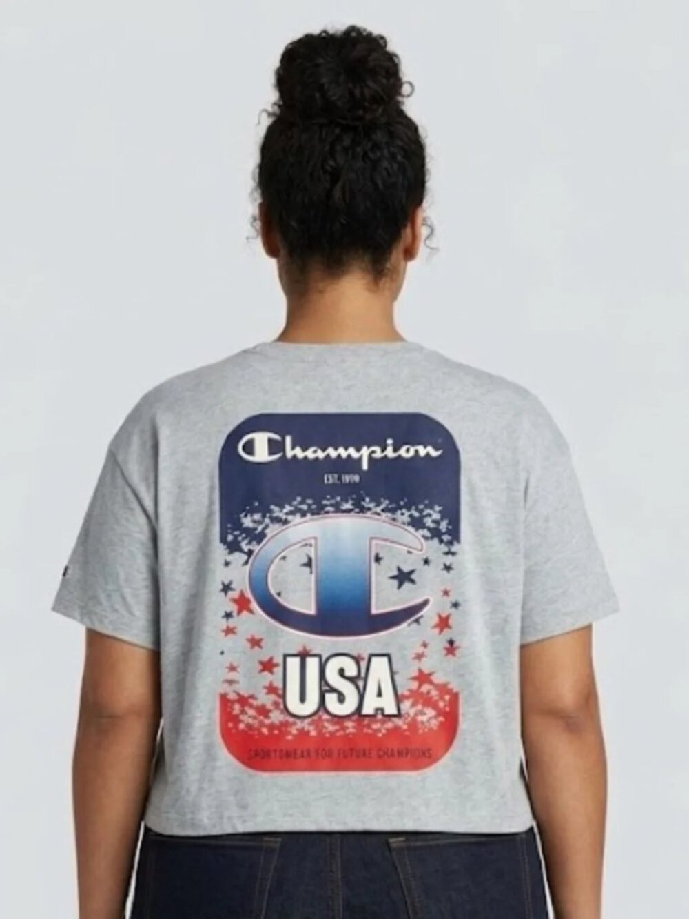 Champion Women's Gray Logo T-Shirt 
XXL Plus Size Premium Sportswear Tee NWT